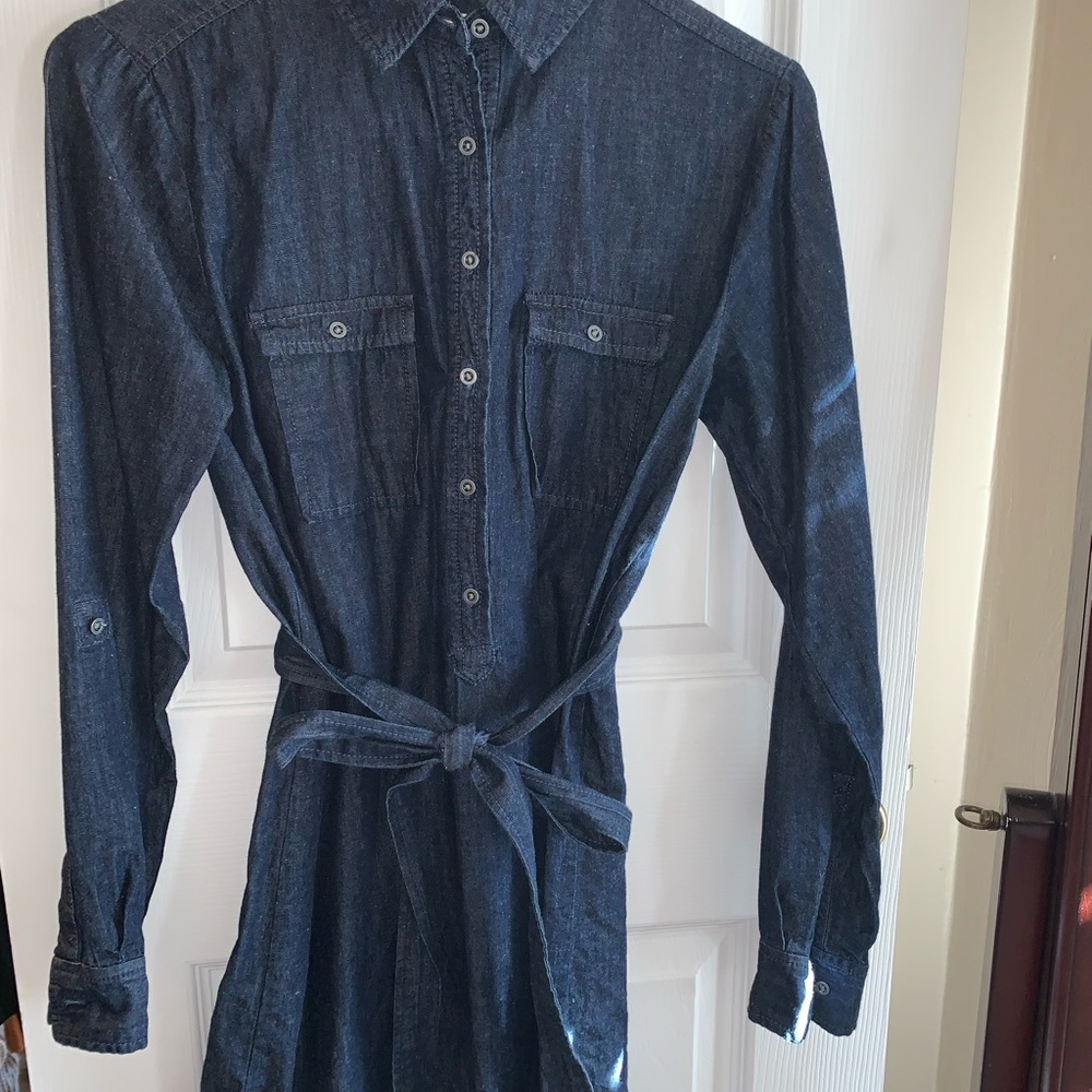 Loft chambray button up dress